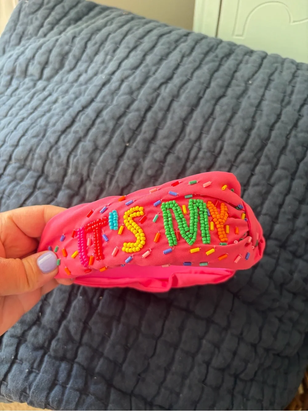 “It’s My Birthday” Pink Topknot Headband